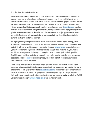 Footdoc Ayak Sagligi Bakim Merkezi
