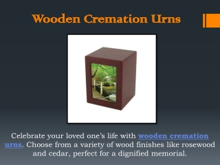 Wooden Cremation Urns
