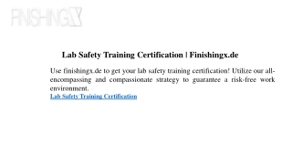 Lab Safety Training Certification  Finishingx.de