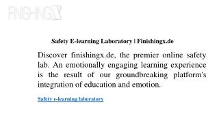Safety E-learning Laboratory  Finishingx.de