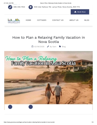 How to Plan a Relaxing Family Vacation in Nova Scotia