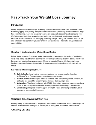 Fast-Track Your Weight Loss Journey