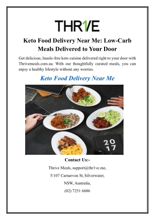 Keto Food Delivery Near Me Low-Carb Meals Delivered to Your Door