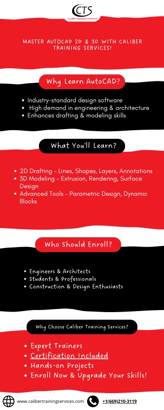 Master AutoCAD 2D & 3D with Caliber Training Services!