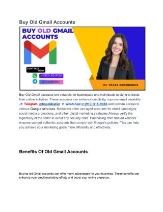 Buy Old Gmail AccountsBuy Old Gmail accounts