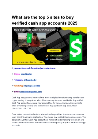 What are the top 5 sites to buy verified cash app accounts 2025