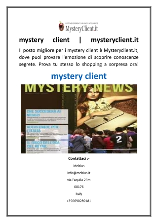 mystery client  mysteryclient.it