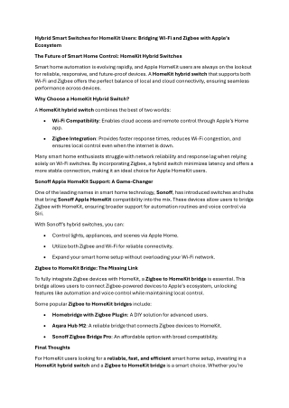 Hybrid Smart Switches for HomeKit Users