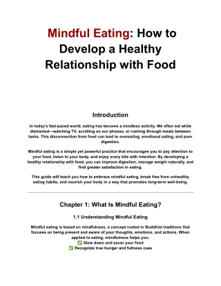 Mindful Eating How to Develop a Healthy Relationship with Food