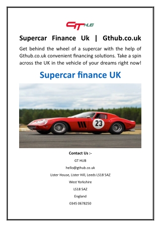 Supercar Finance Uk  Gthub.co.uk