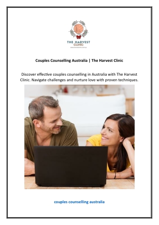 Couples Counselling Australia  The Harvest Clinic