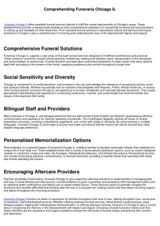 Recognizing Funeraria Chicago IL
