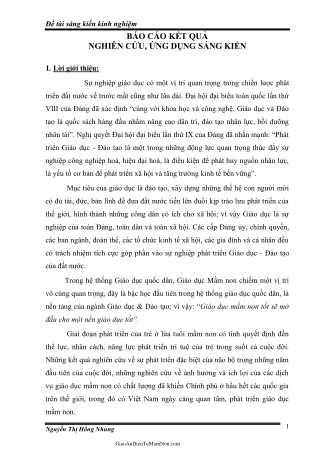 Sáng kiến kinh nghiệm Một số biện pháp chỉ đạo nâng cao chất lượng giáo dục