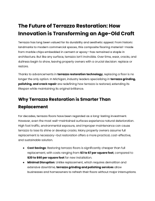 The Future of Terrazzo Restoration_ How Innovation is Transforming an Age-Old Craft