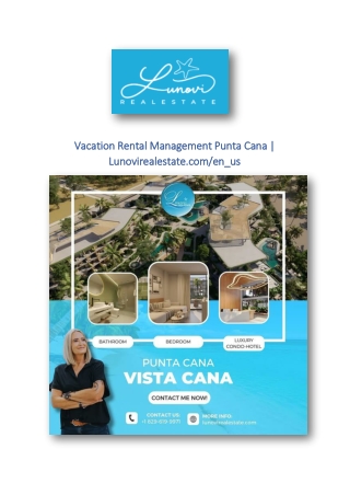 Vacation Rental Management Punta Cana | Lunovirealestate.com/en_us