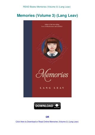 READ Books Memories (Volume 3) (Lang Leav)
