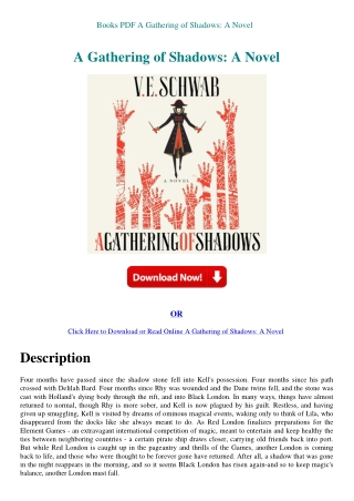 Books PDF A Gathering of Shadows A Novel
