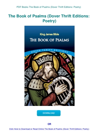 PDF Books The Book of Psalms (Dover Thrift Editions Poetry)
