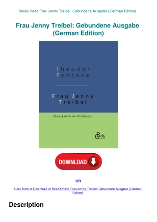 Books Read Frau Jenny Treibel Gebundene Ausgabe (German Edition)