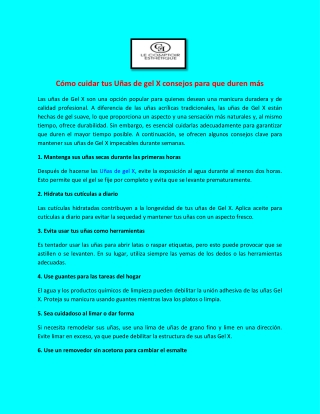 Cómo cuidar tus Uñas de gel X consejos para que duren más