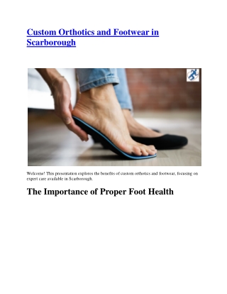 Custom Orthotics and Footwear in Scarborough