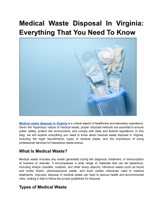Medical Waste Disposal In Virginia_ Everything That You Need To Know