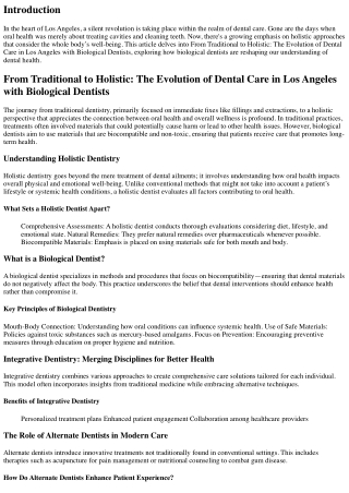 From Traditional to Holistic: The Evolution of Dental Care in Los Angeles with B