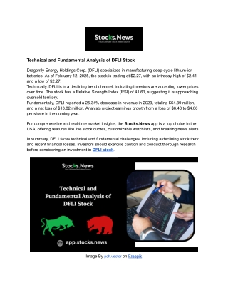 Technical and Fundamental Analysis of DFLI Stock