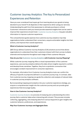 Customer Journey Analytics