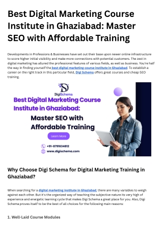 Best Digital Marketing Course Institute in Ghaziabad Master SEO with Affordable Training