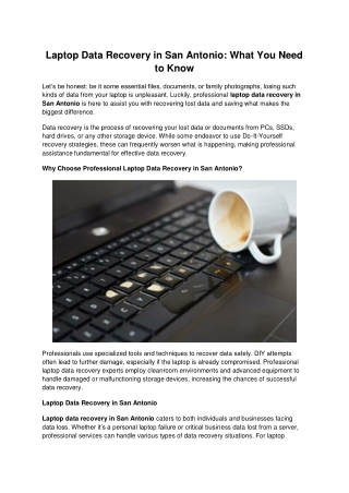 Laptop Data Recovery in San Antonio What You Need to Know