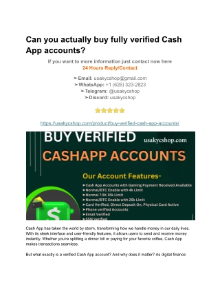 Can you actually buy fully verified Cash App accounts