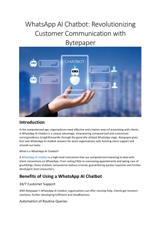 Transform Customer Engagement with Bytepaper’s WhatsApp AI Chatbot