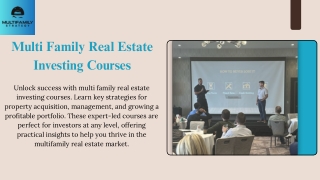 Multi Family Real Estate Investing Courses