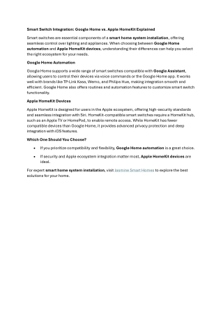 Smart Switch Integration: Google Home vs. Apple HomeKit Explained