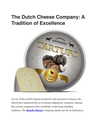 Dutch Cheese – Authentic Taste from the Netherlands