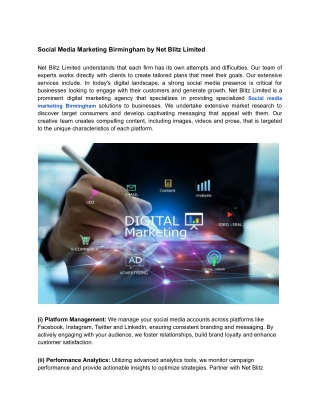 Social Media Marketing Birmingham by Net Blitz Limited