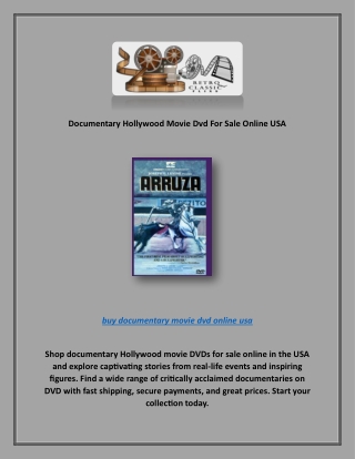Documentary Hollywood Movie Dvd For Sale Online USA