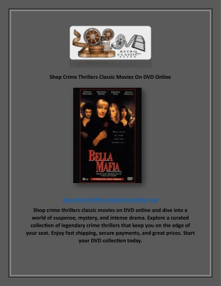 Shop Crime Thrillers Classic Movies On DVD Online