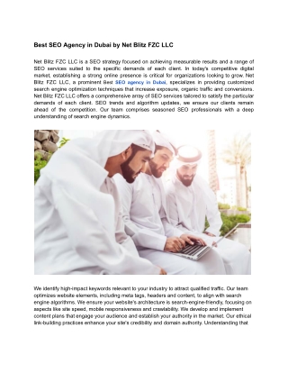Best SEO Agency in Dubai by Net Blitz FZC LLC