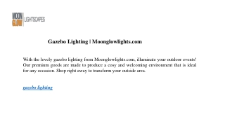Gazebo Lighting | Moonglowlights.com