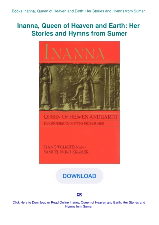 Books  Inanna  Queen of Heaven and Earth Her Stories and Hymns from Sumer