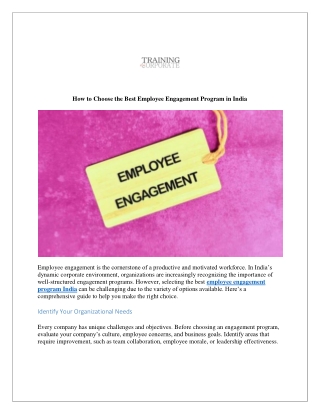 Employee Engagement Program