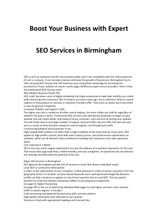 Boost Your Business with Expert SEO Services