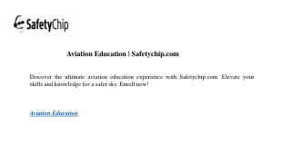 Aviation Education | Safetychip.com