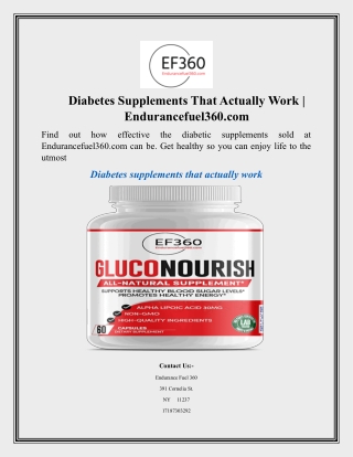 Diabetes Supplements That Actually Work  Endurancefuel360.com