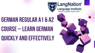 German Regular A1 & A2 Course – Learn German Quickly and Effectively