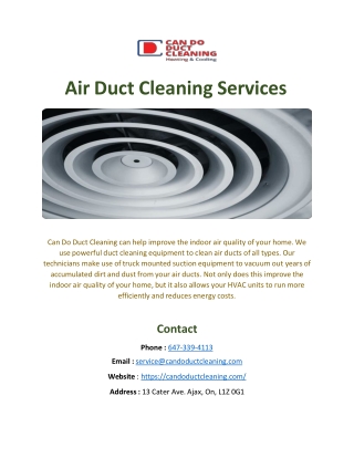 Duct cleaners Ontario
