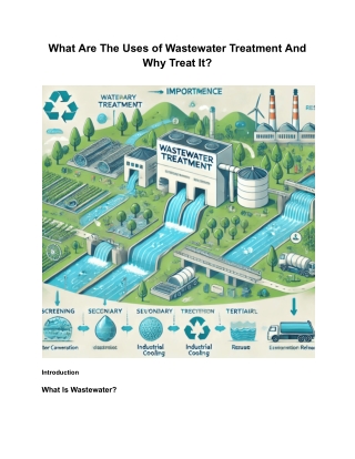 What Are The Uses of Wastewater Treatment And