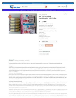 Buy Hydrocodone 10/325mg For Sale Online in USA - allmedistore.com